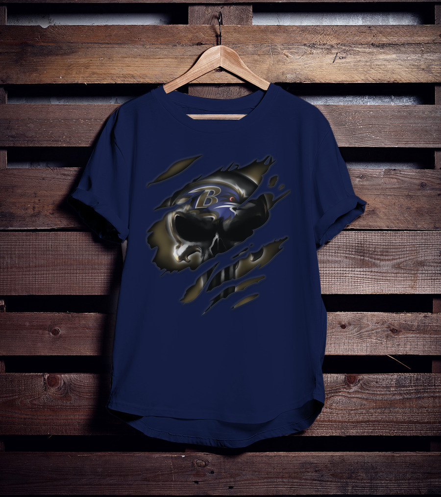 Baltimore Ravens Skull T-Shirt