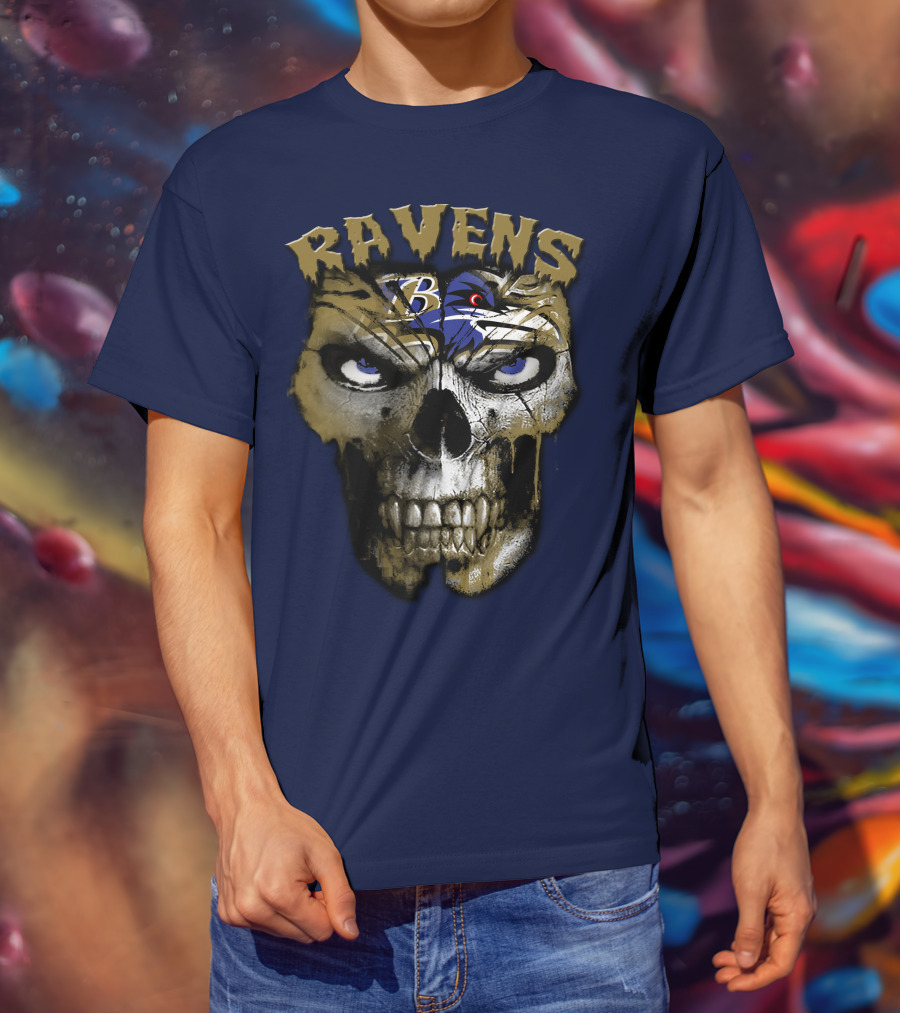 Ravens Baltimore Skull B Logo T-Shirt