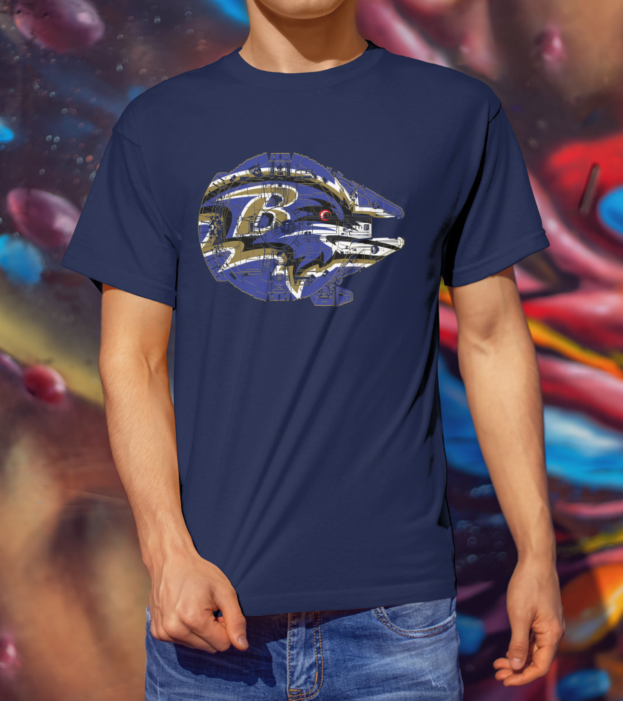 Baltimore Ravens 73 Star Wars Millennium Falcon Mashup T-Shirt