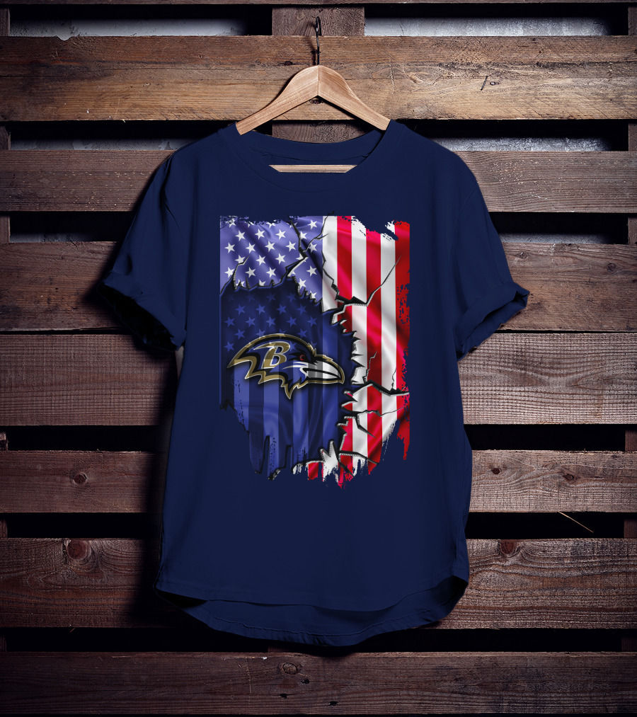 Baltimore Ravens American Flag T-Shirt