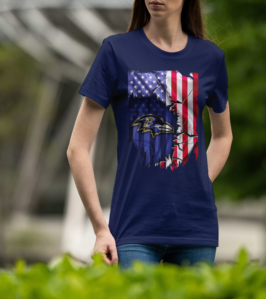 Baltimore Ravens American Flag T-Shirt