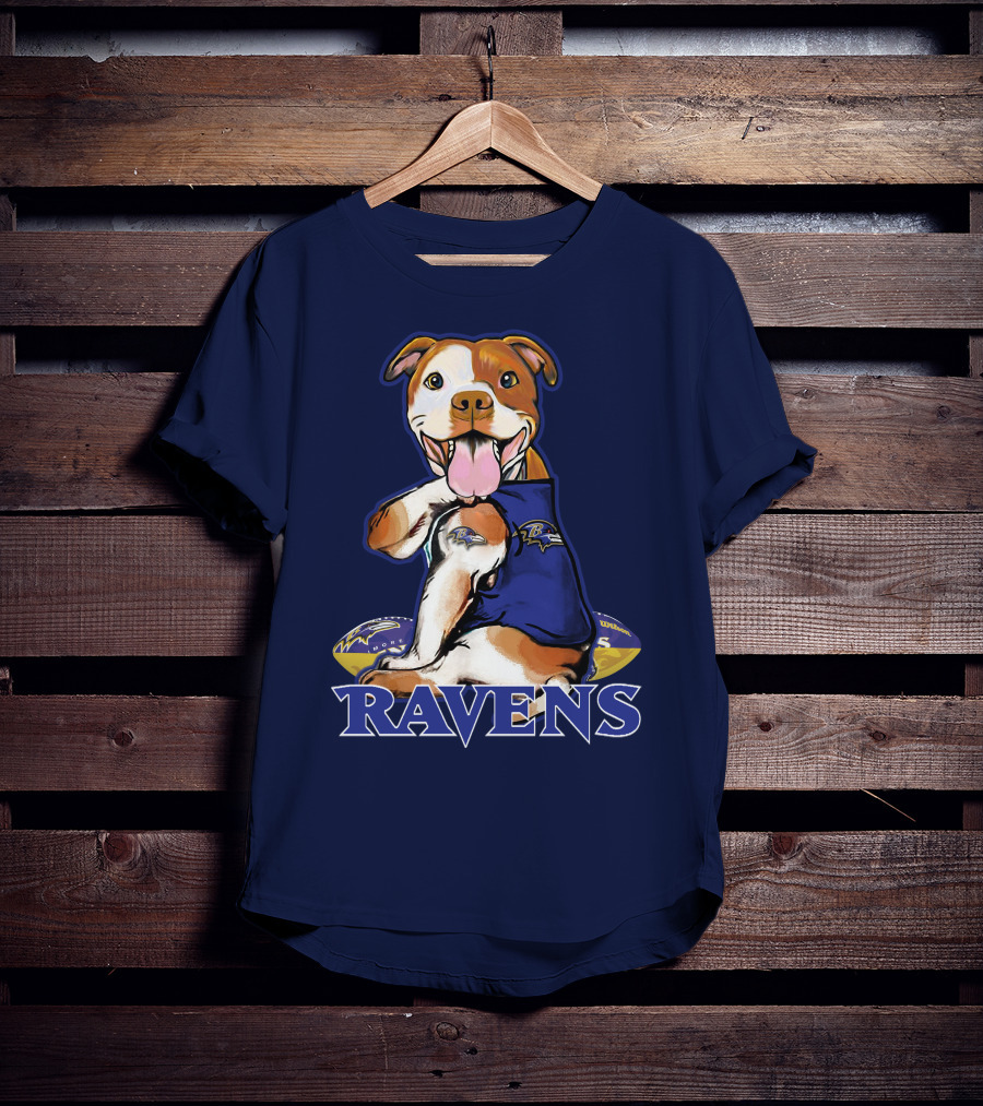 Pittbull Ravens Baltimore Football Team Spirit T-Shirt