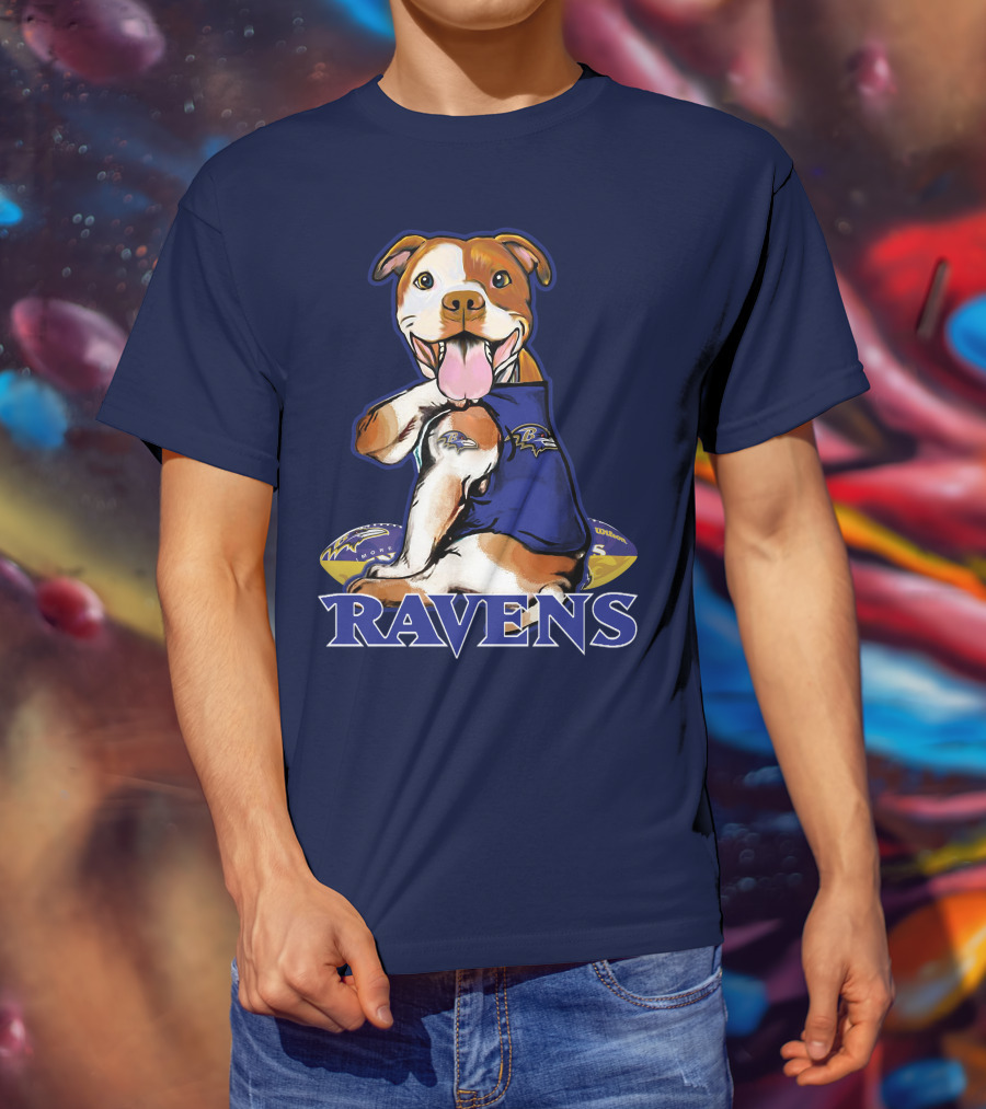 Pittbull Ravens Baltimore Football Team Spirit T-Shirt