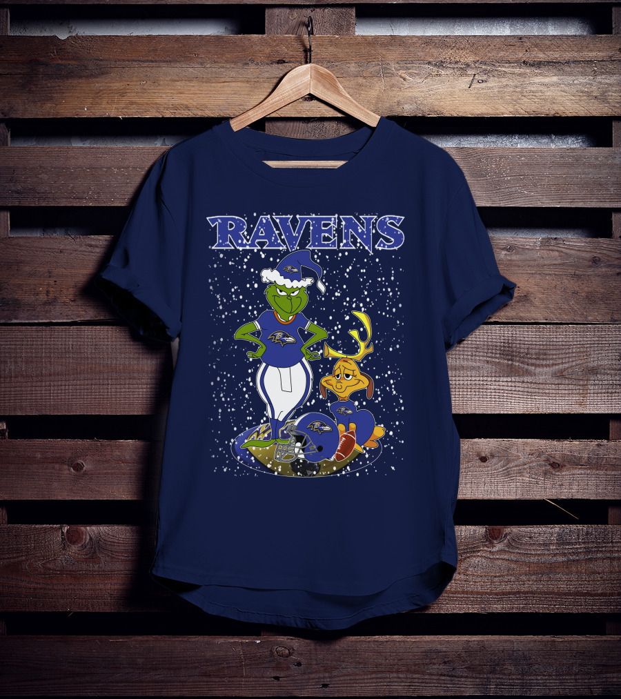 Grinchxmas Baltimore Ravens Football Christmas Ravens T-Shirt