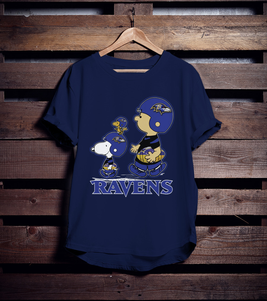 Snpfootball Baltimore Ravens Peanuts Characters Helmets Ravens T-Shirt
