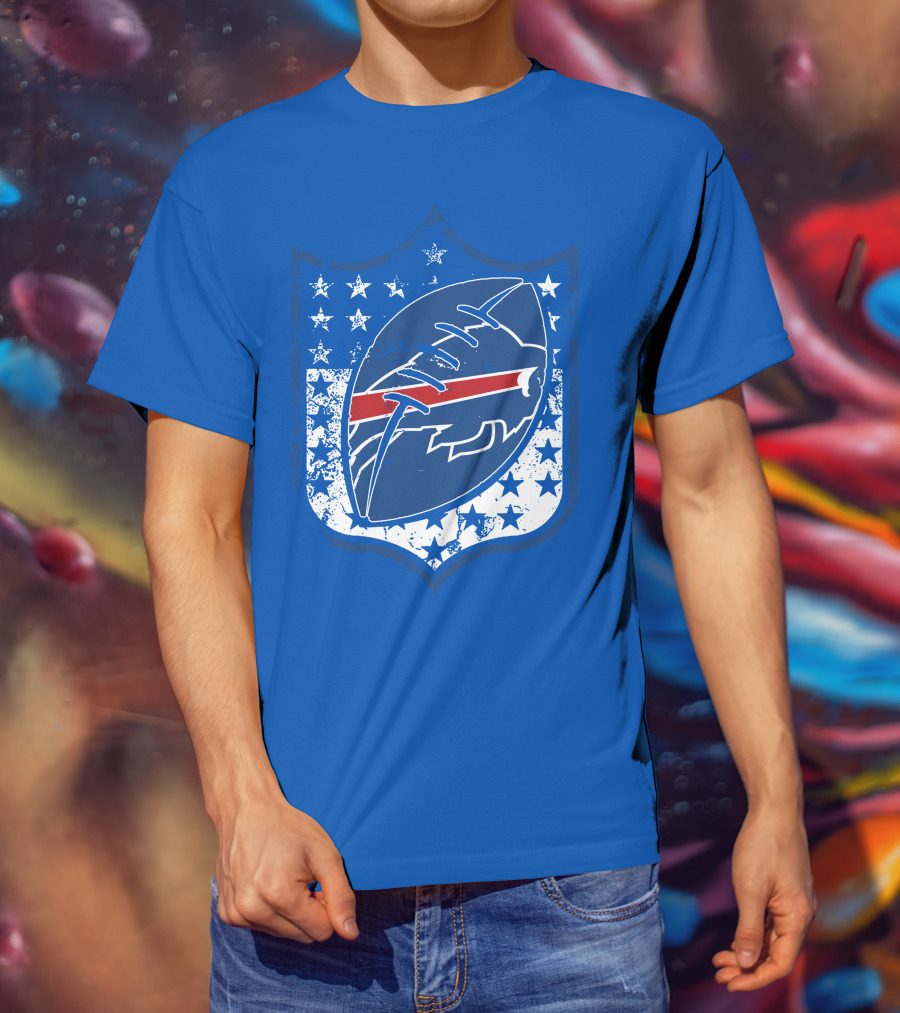 Buffalo Bills Nfl Team Shield Stars And Stripes T-Shirt