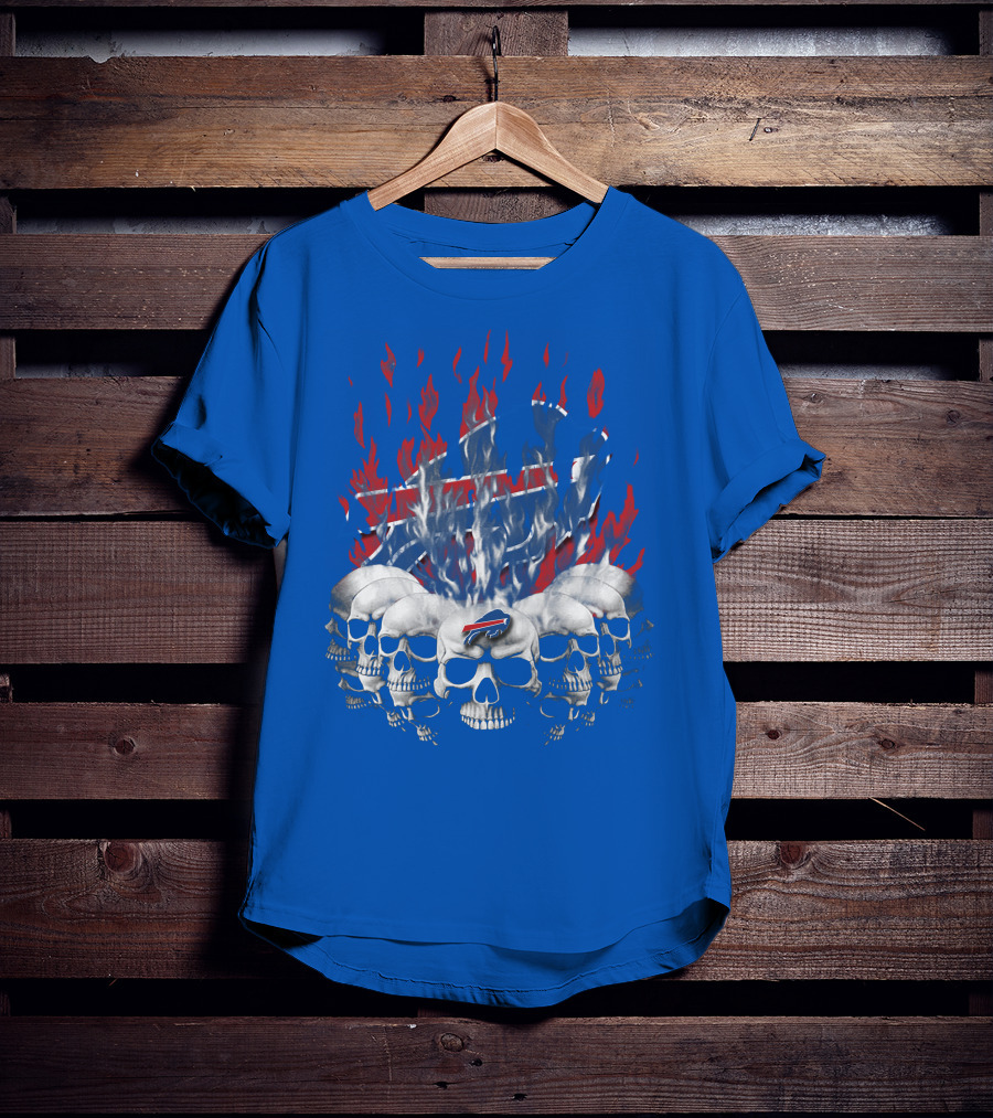 Buffalo Bills Flaming Skulls T-Shirt