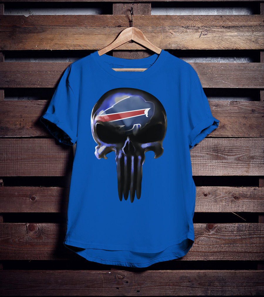 Buffalo Bills Punisher Skull Logo 49ers Crossover T-Shirt