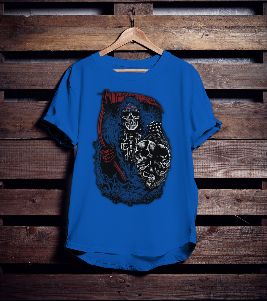 Buffalo Bills 61 Grim Reaper Skeleton Skulls T-Shirt