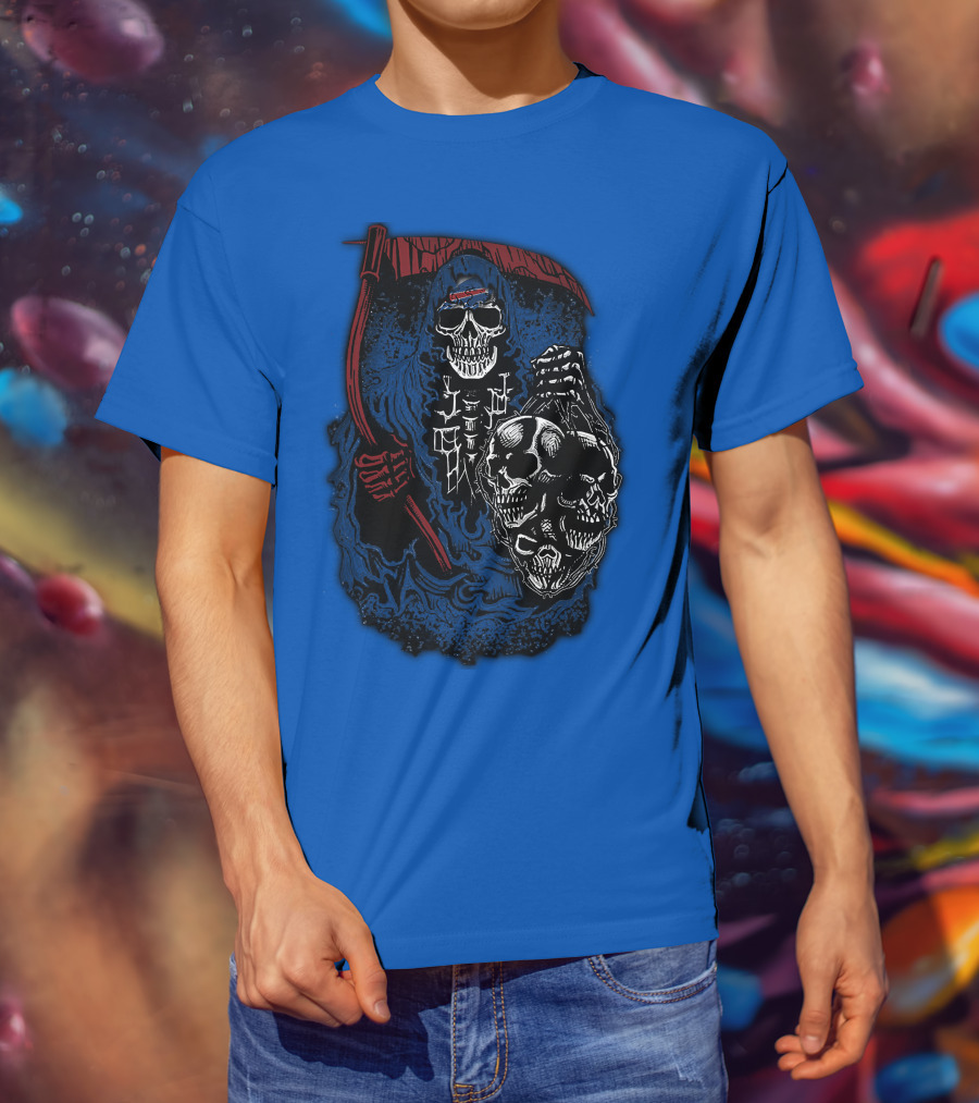 Buffalo Bills 61 Grim Reaper Skeleton Skulls T-Shirt
