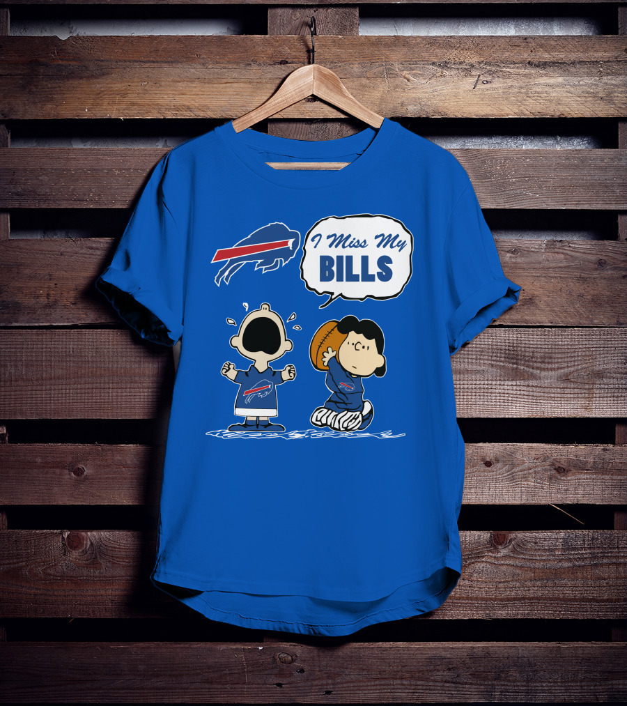Buffalo Bills I Miss My Bills Football Charlie Lucy Cartoon T-Shirt
