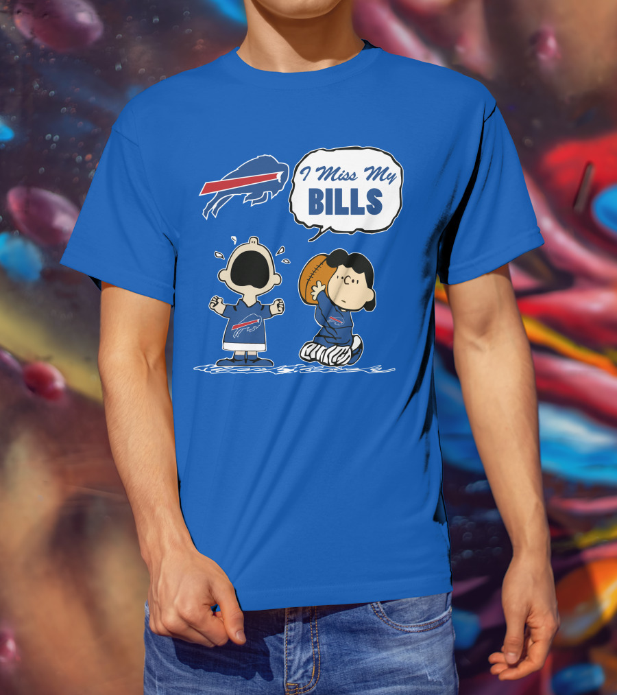 Buffalo Bills I Miss My Bills Football Charlie Lucy Cartoon T-Shirt