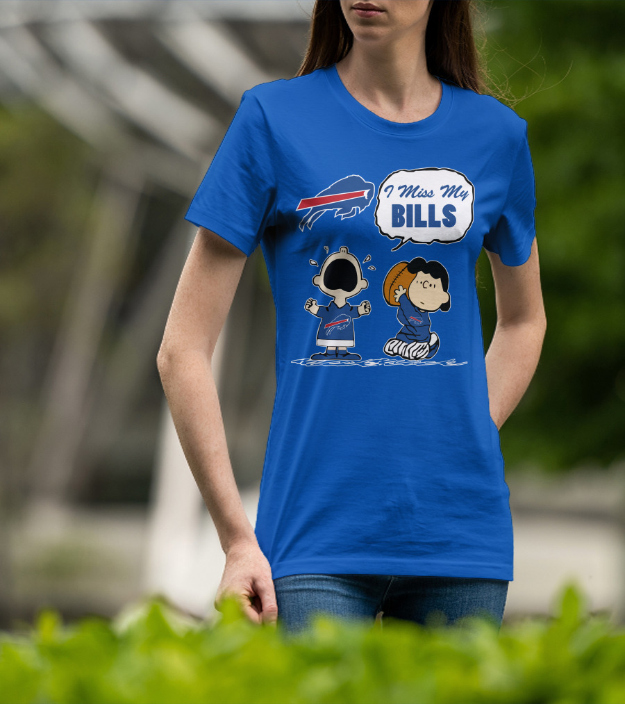 Buffalo Bills I Miss My Bills Football Charlie Lucy Cartoon T-Shirt