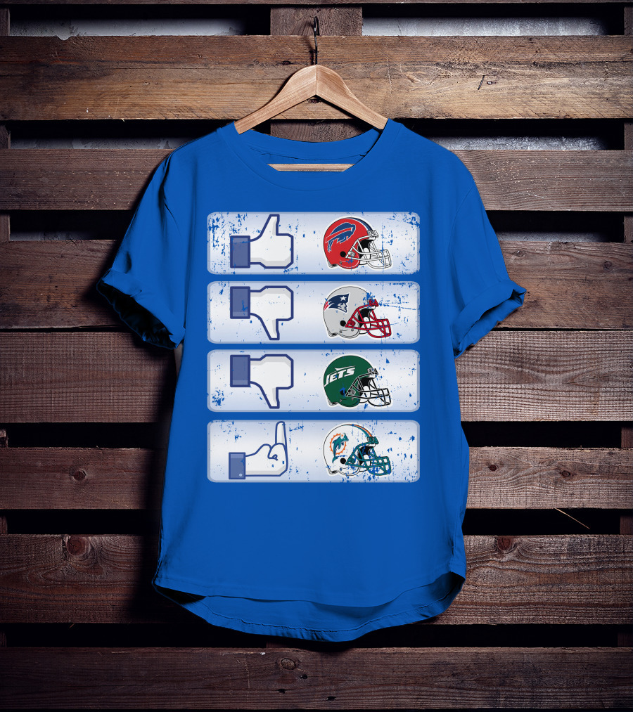 Buffalo Bills 72 Thumbs Up Patriots Jets Dolphins Dislike T-Shirt
