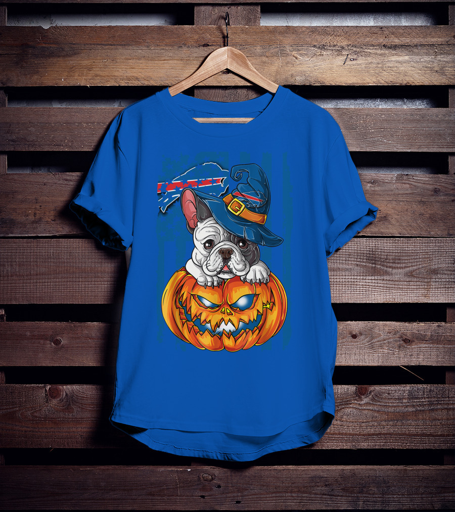 Buffalo Bills Bulldog Halloween Pumpkin T-Shirt