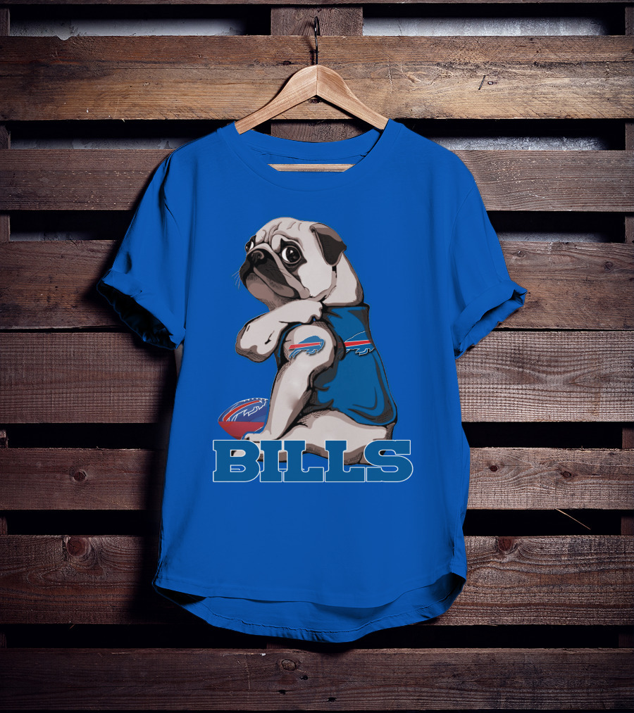 Pug Bills Football Team T-Shirt