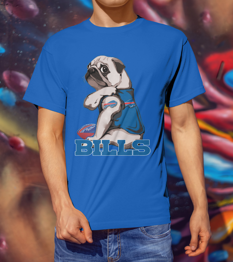 Pug Bills Football Team T-Shirt