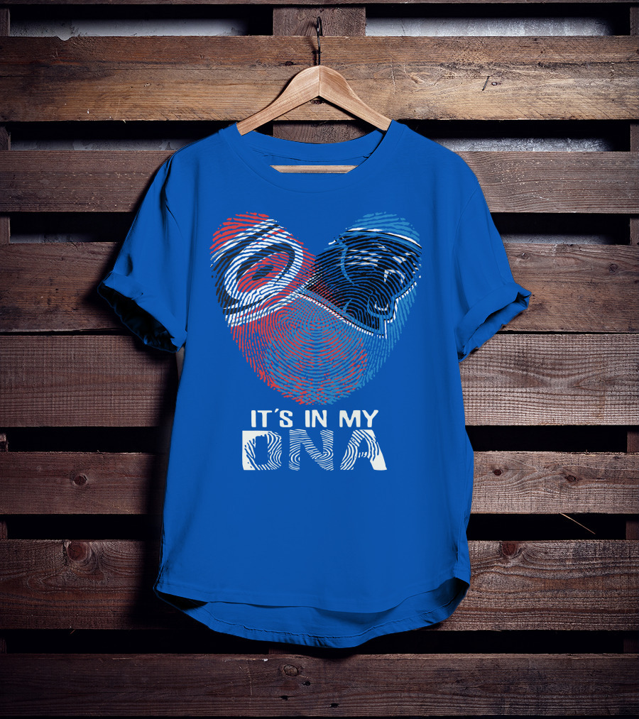 Carolina Panthers 15 It's In My Dna Fingerprint Heart T-Shirt