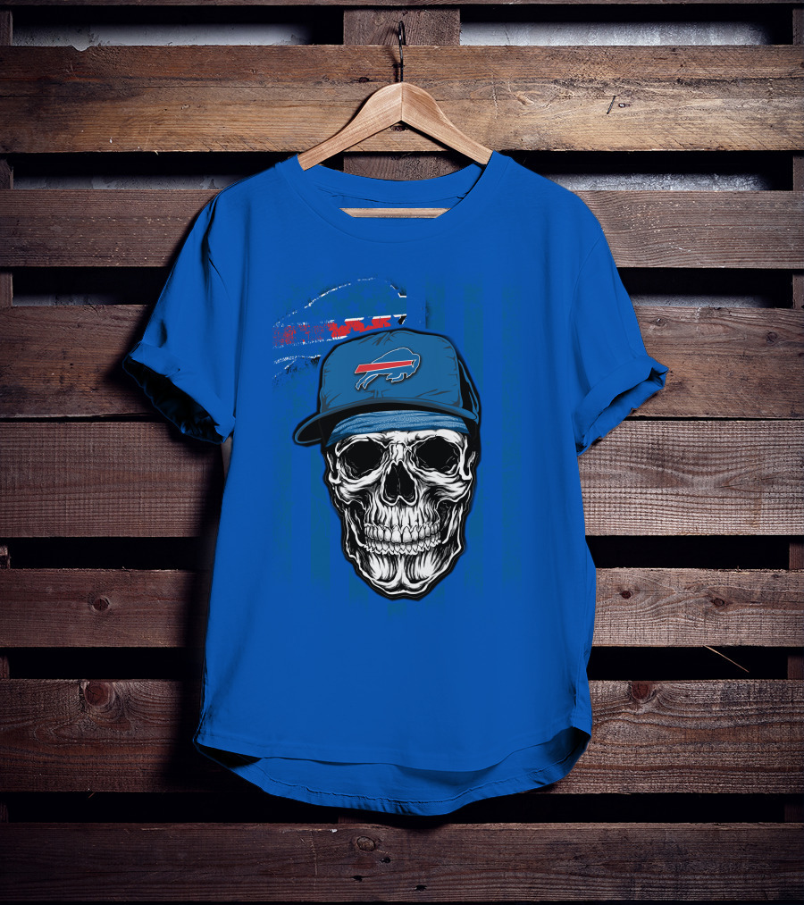 Buffalo Bills Skull With Cap T-Shirt