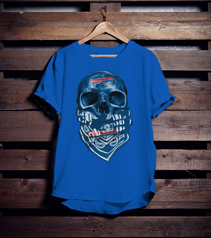 Buffalo Bills Skull With Bandana T-Shirt