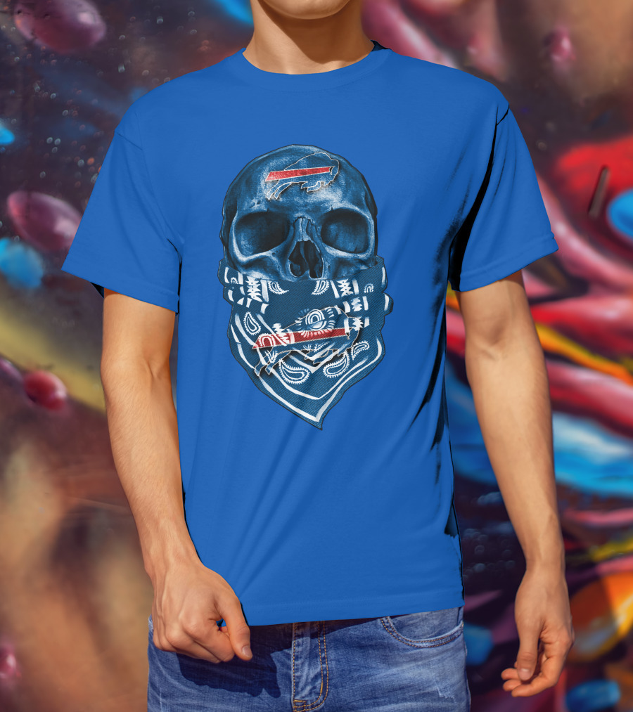 Buffalo Bills Skull With Bandana T-Shirt