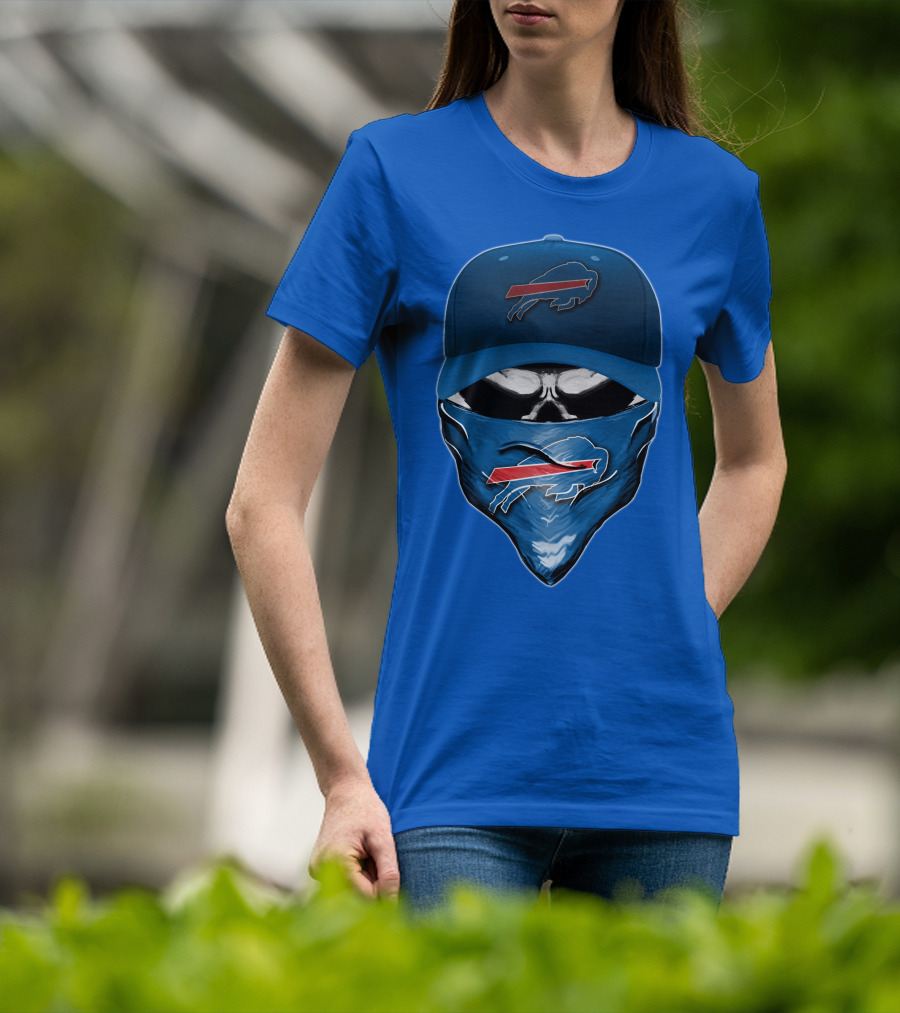 Skull V6 Buffalo Bills Mask And Cap With Team T-Shirt