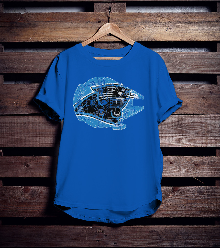 Carolina Panthers 56 Starship Blueprint Helmet T-Shirt