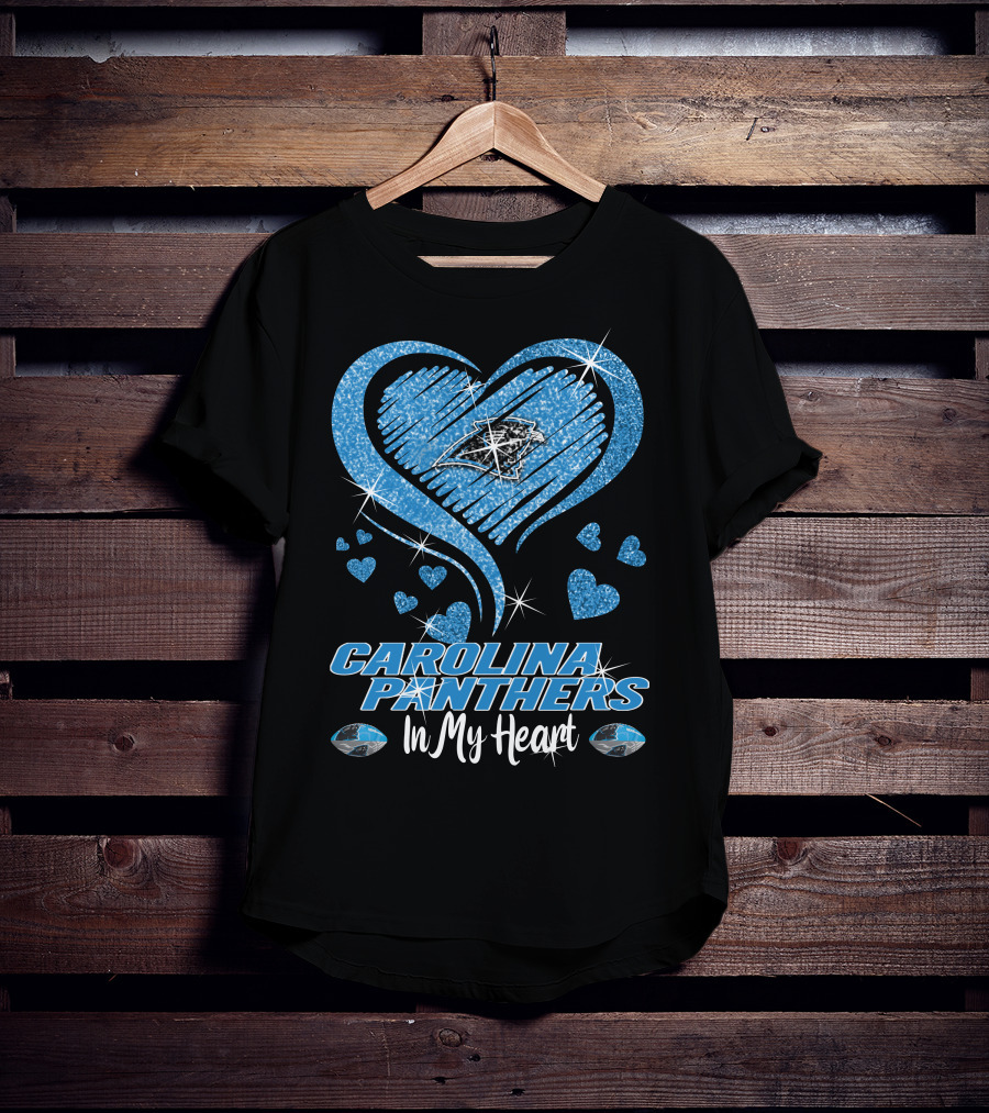 Carolina Panthers Heart Logo In My Heart T-Shirt