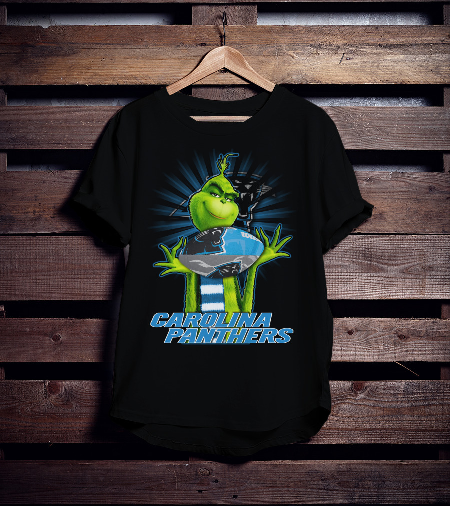 Grinch Holding Carolina Panthers Football Team T-Shirt