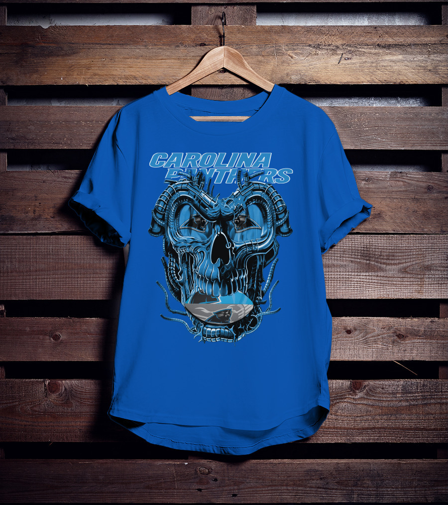 Carolina Panthers Dragonskull Helmet T-Shirt