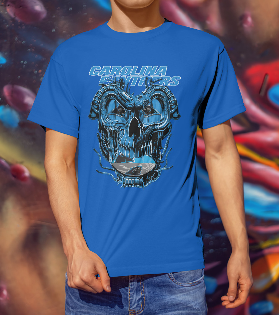 Carolina Panthers Dragonskull Helmet T-Shirt