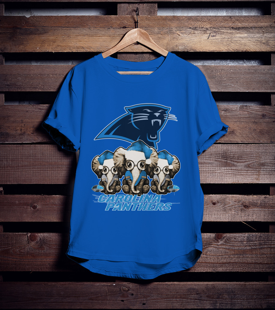 Carolina Panthers Xmas Elephants T-Shirt