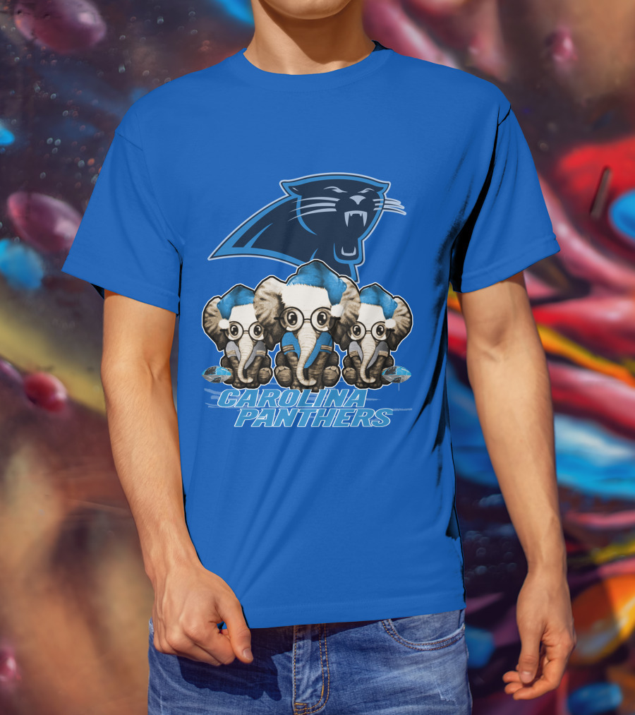 Carolina Panthers Xmas Elephants T-Shirt