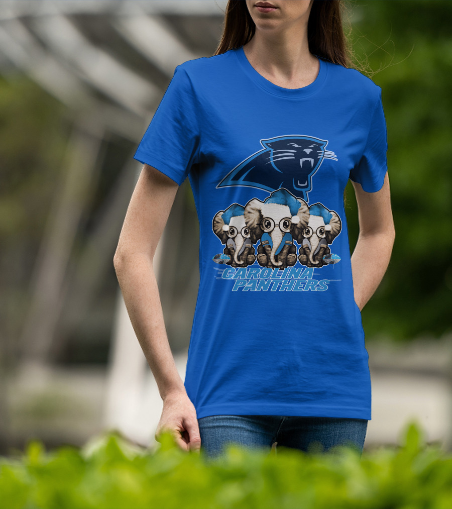 Carolina Panthers Xmas Elephants T-Shirt