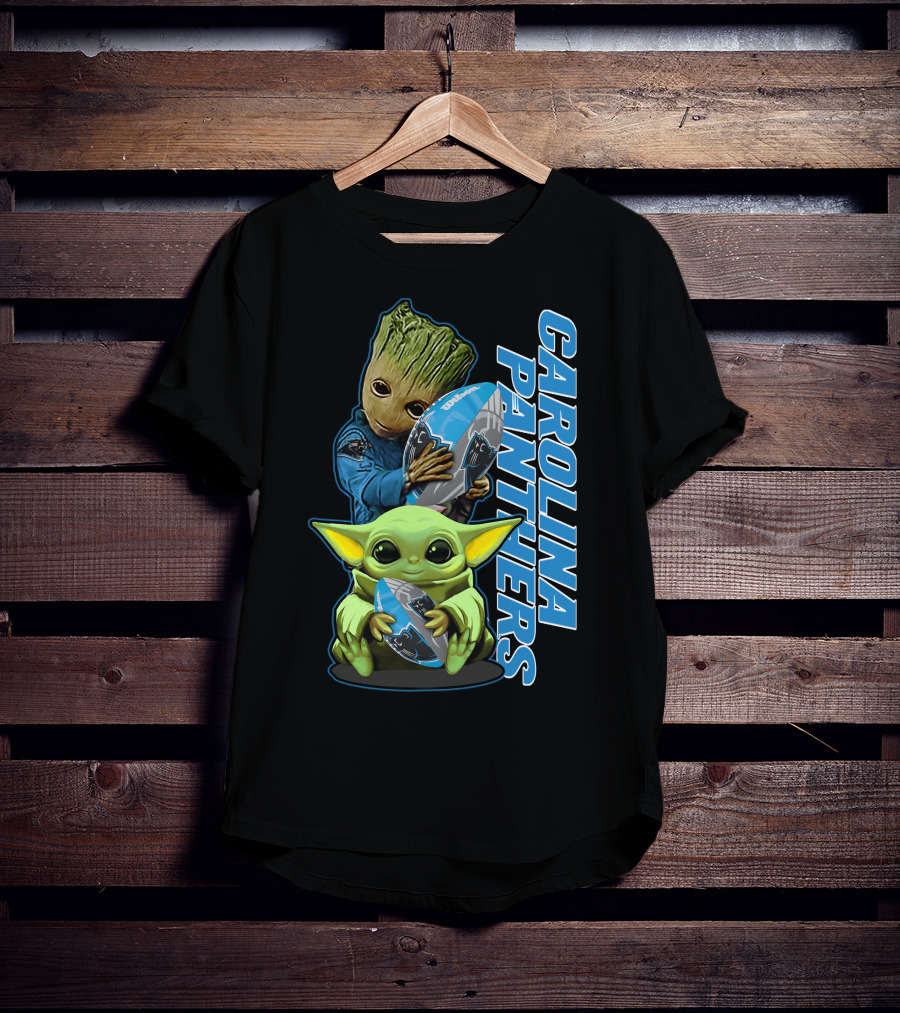 Grzd Carolina Panthers Groot Baby Alien Football T-Shirt