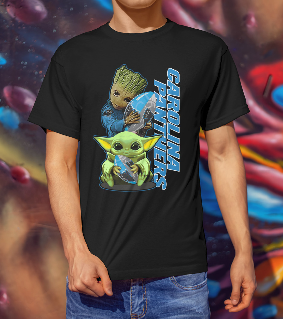 Grzd Carolina Panthers Groot Baby Alien Football T-Shirt