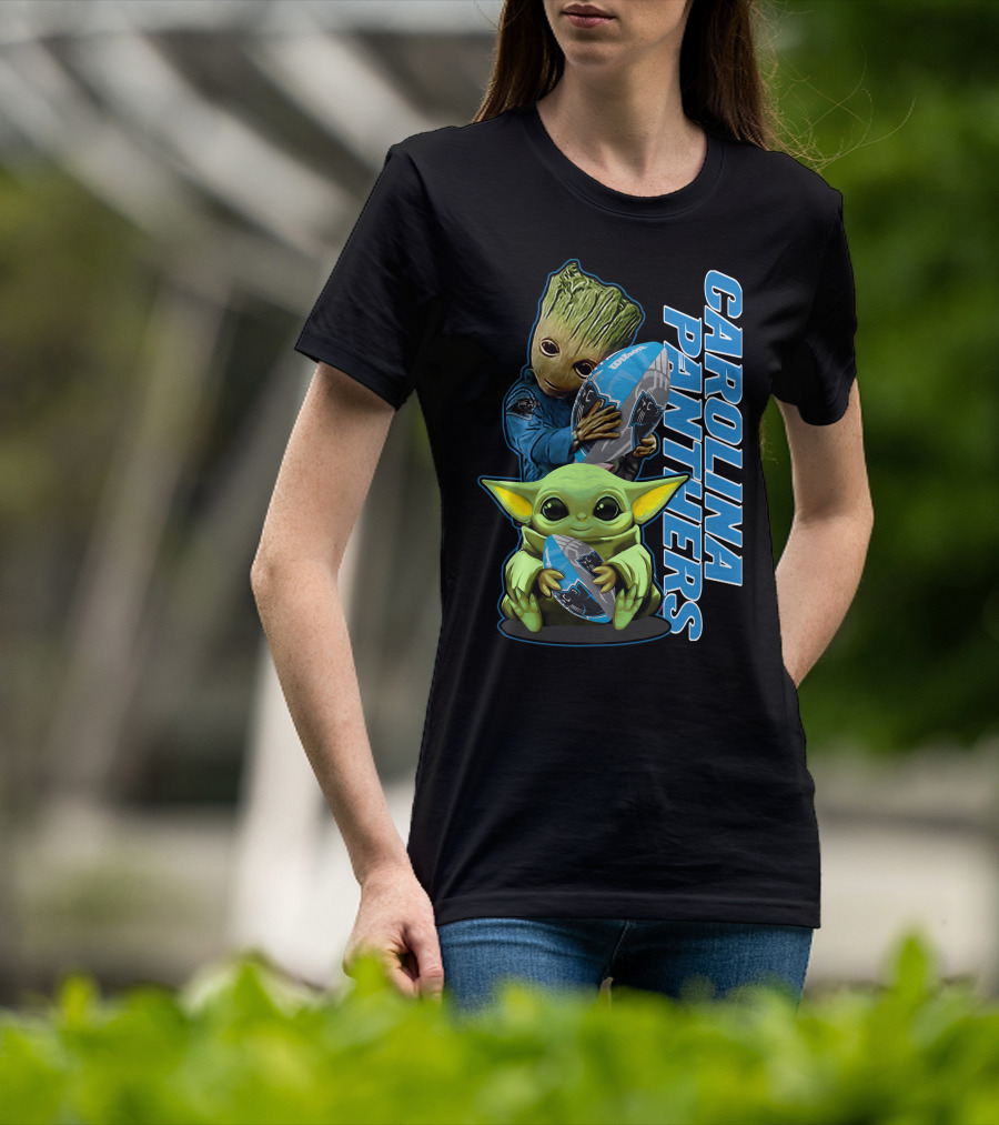 Grzd Carolina Panthers Groot Baby Alien Football T-Shirt