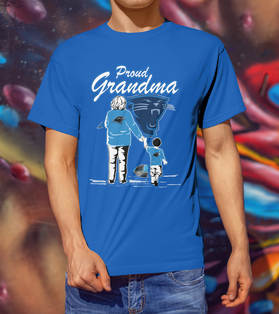 Proud Grandma Carolina Panthers Football Family Connections T-Shirt