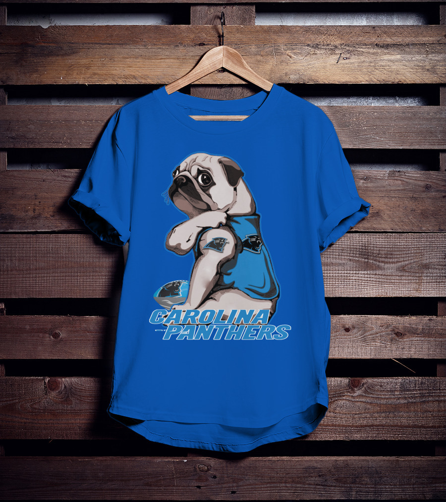 Carolina Panthers Pug With Team T-Shirt