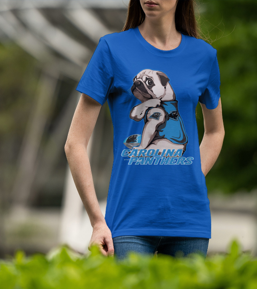 Carolina Panthers Pug With Team T-Shirt