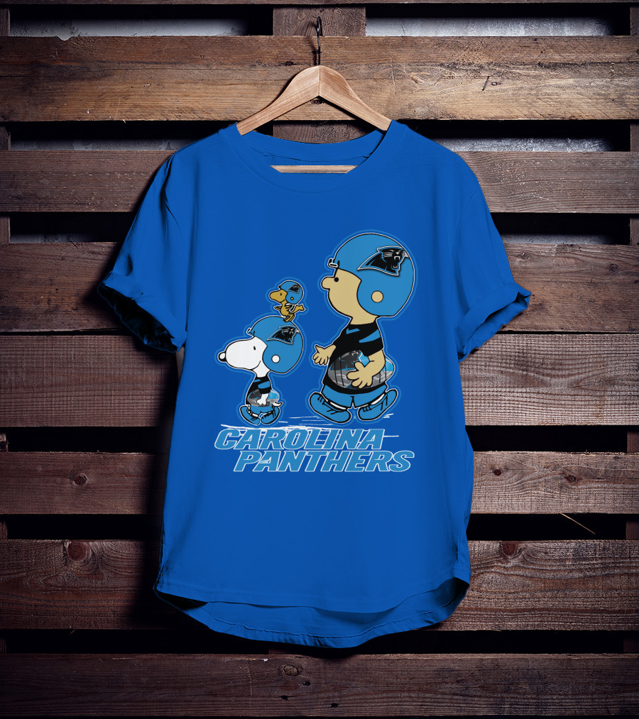 Snpfootball CAROLINA PANTHERS Peanuts Characters Blue Helmet T-Shirt