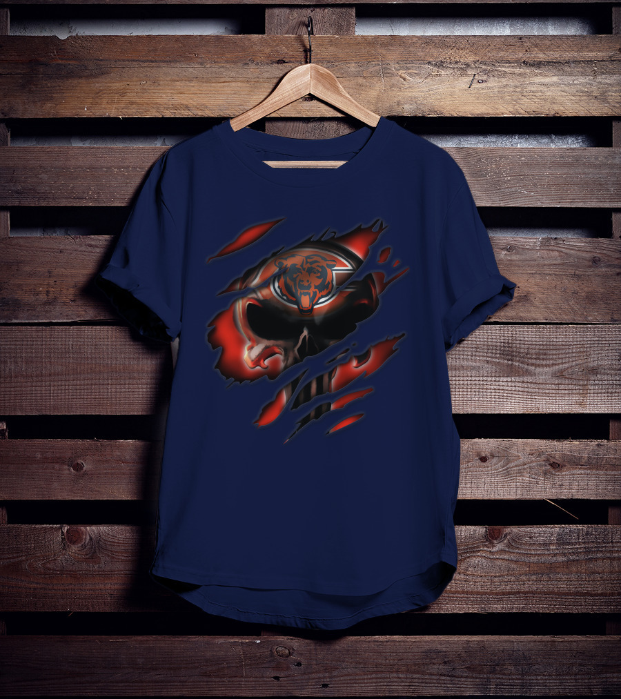 Chicago Bears 32 Skull Rips T-Shirt