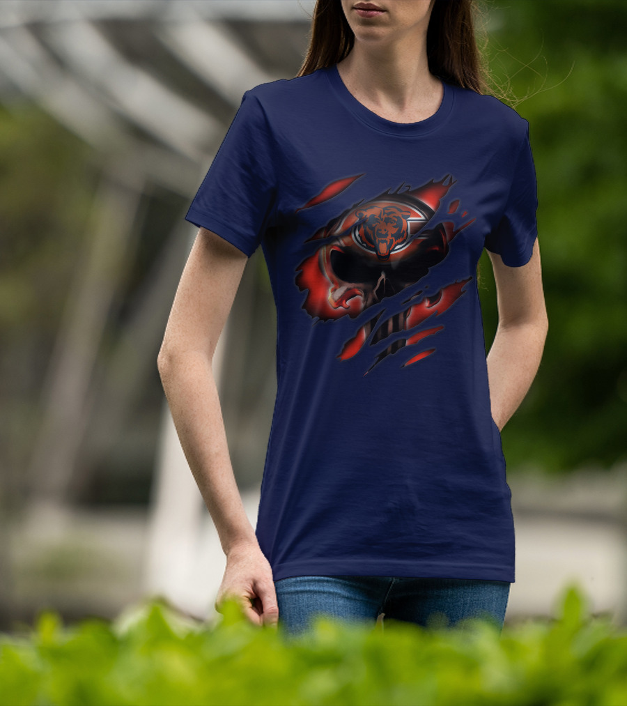 Chicago Bears 32 Skull Rips T-Shirt