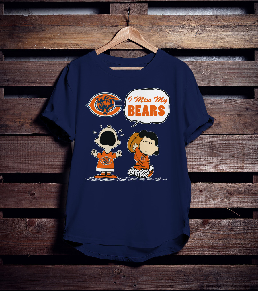 I Miss My Bears Chicago Bears Peanuts Characters T-Shirt