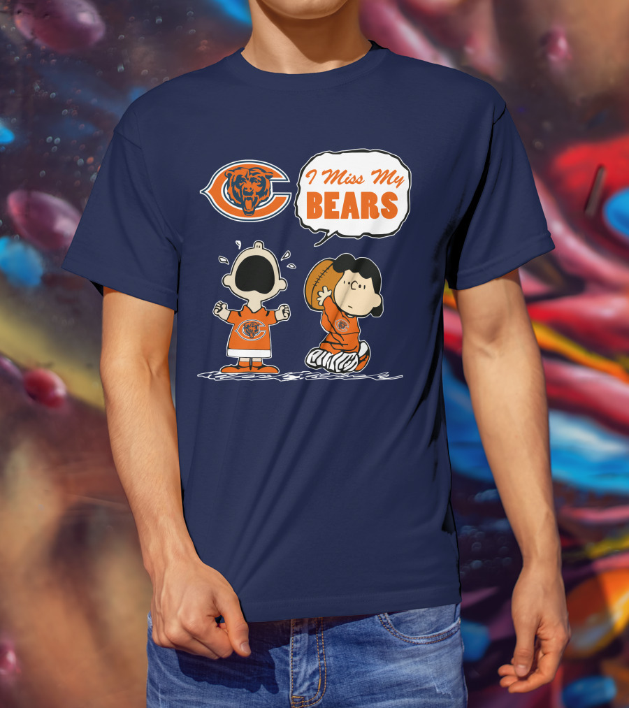 I Miss My Bears Chicago Bears Peanuts Characters T-Shirt