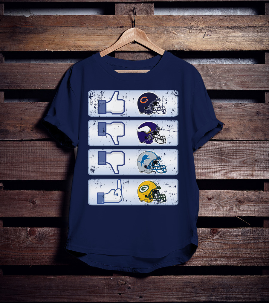 Chicago Bears Thumbs Up Rivalry Vikings Lions Packers T-Shirt