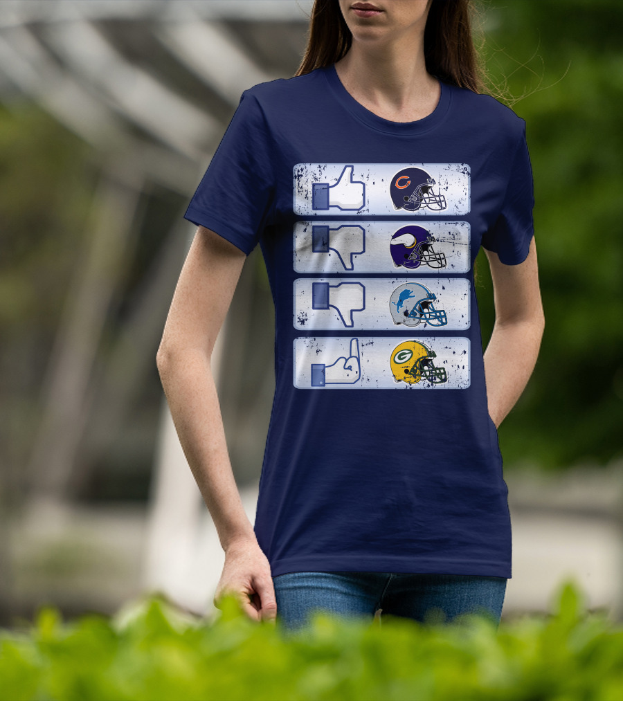 Chicago Bears Thumbs Up Rivalry Vikings Lions Packers T-Shirt