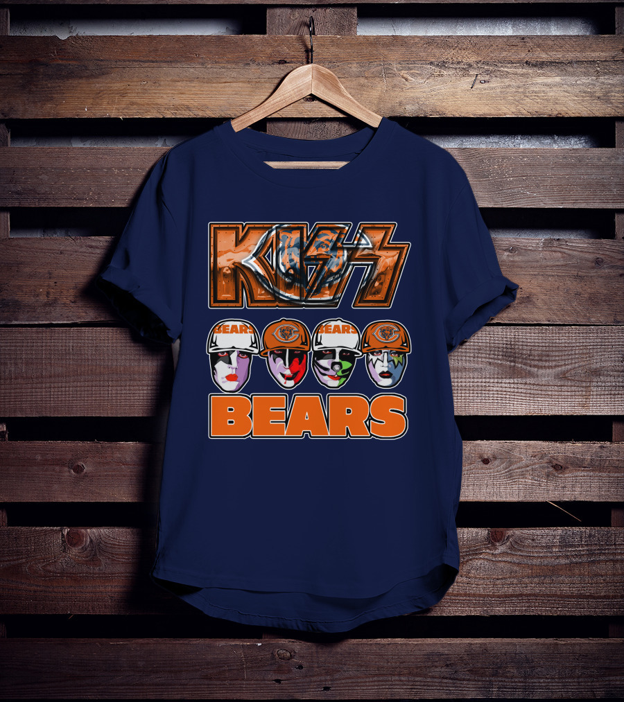 KISS Chicago Bears Facepaint Helmet T-Shirt