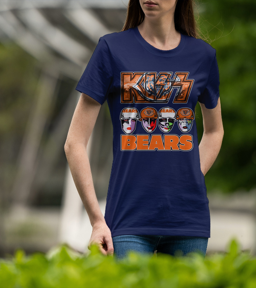 KISS Chicago Bears Facepaint Helmet T-Shirt