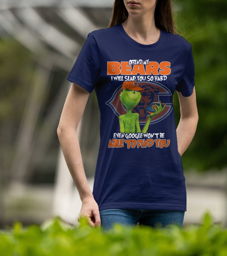 Grinch Bears I Will Slap You So Hard Even Google Won't Be Able To Find You T-Shirt